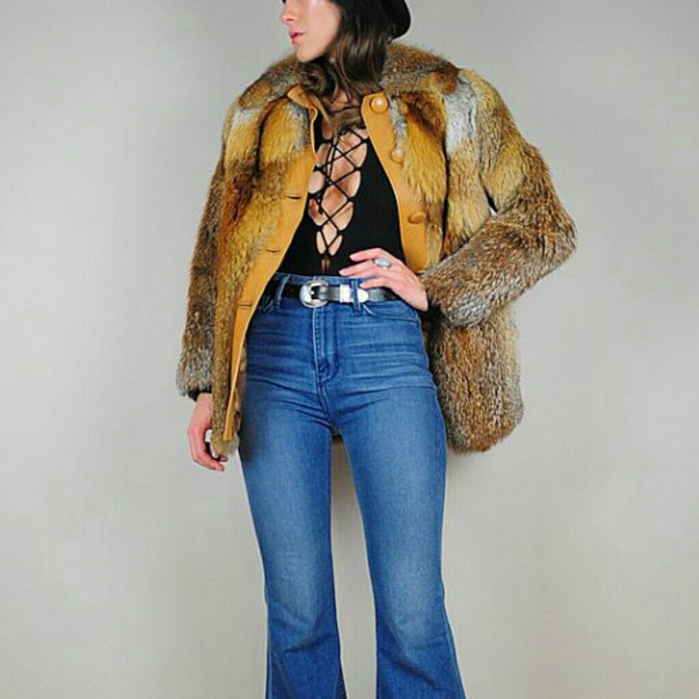 Jane Birkin, Vintage 70's Fox Fur & Leather Coat